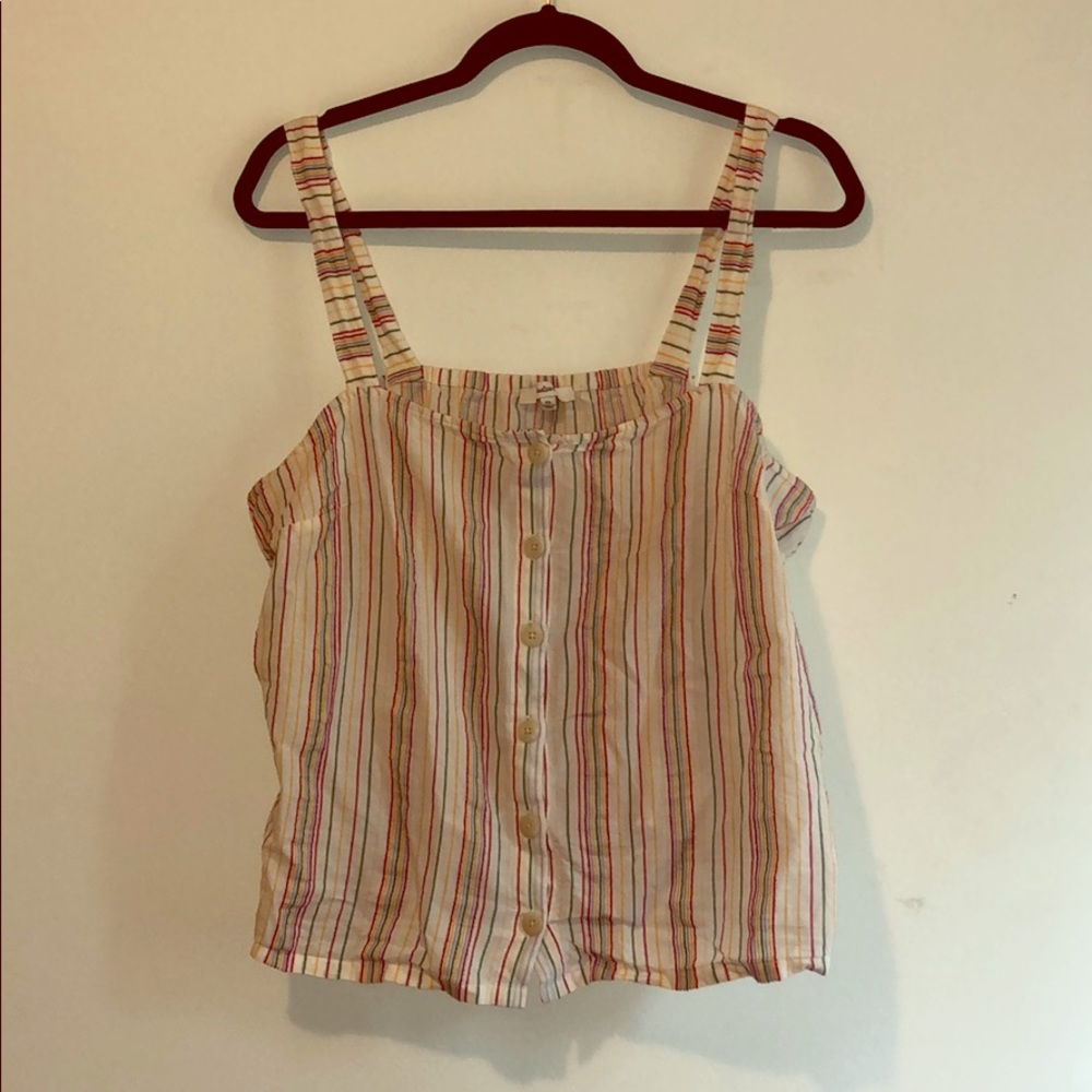 Madewell Button Down Rainbow Blouse